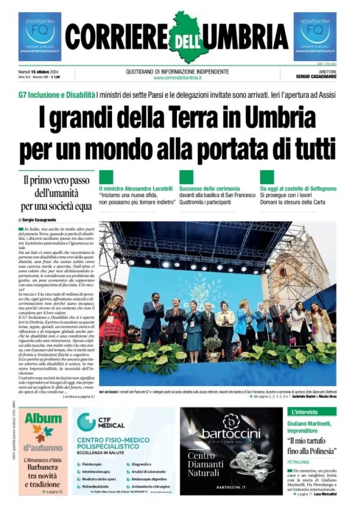 Prima-pagina-corriere umbria-del-2024-10-15